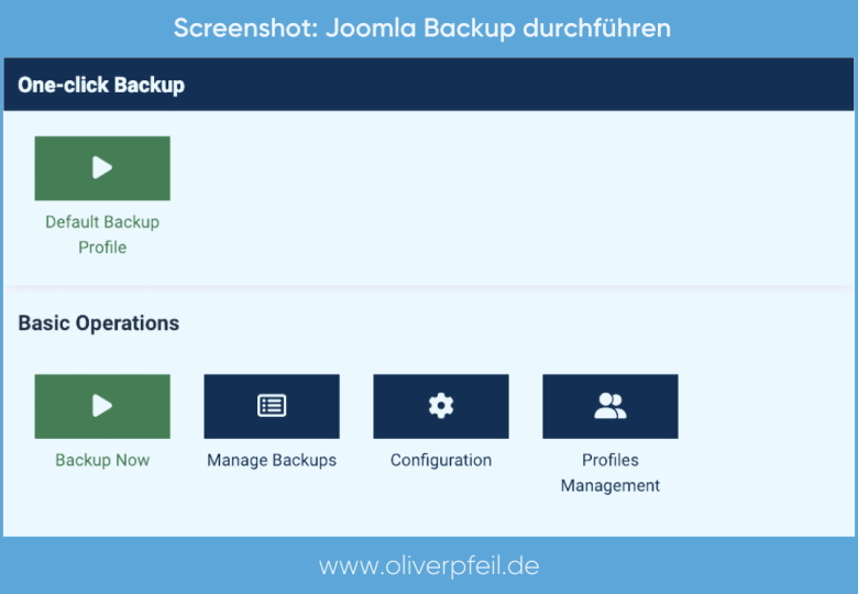 Joomla Backup erstellen