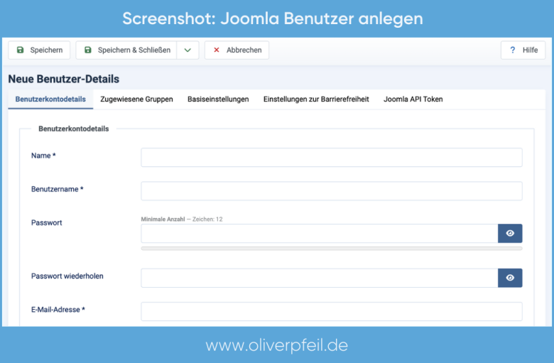 Joomla Benutzerverwaltung