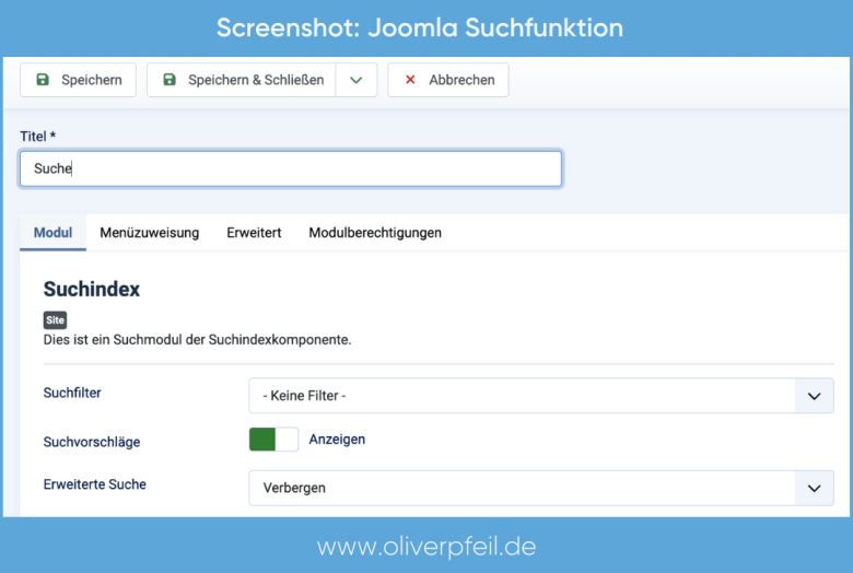 Joomla Suchfunktion
