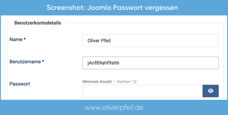 Joomla Passwort vergessen