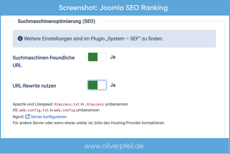 Joomla SEO Ranking verbessern