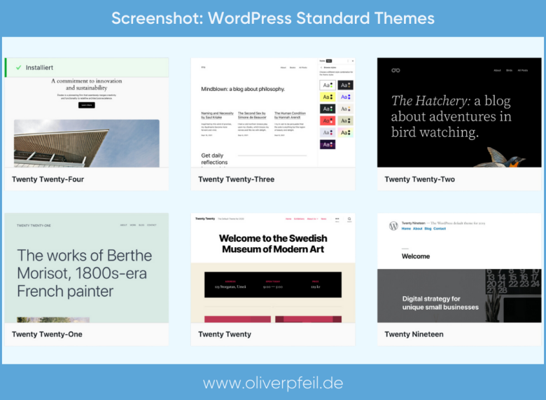 WordPress Standard Themes