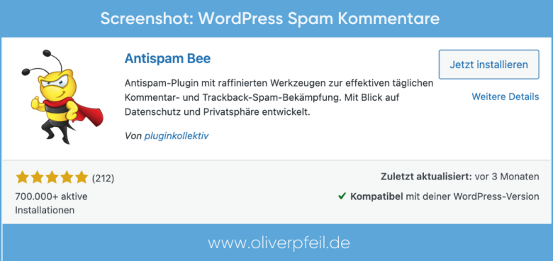 WordPress SPAM Kommentare verhindern