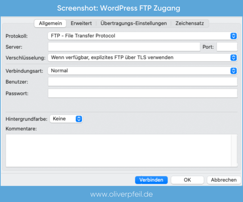 WordPress FTP Zugang einrichten