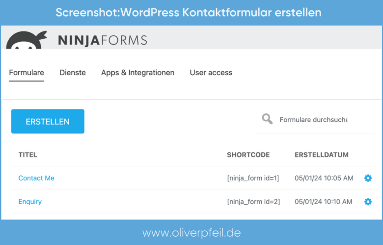 WordPress Kontaktformular