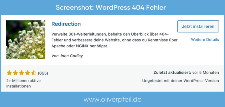 WordPress 404 Fehler