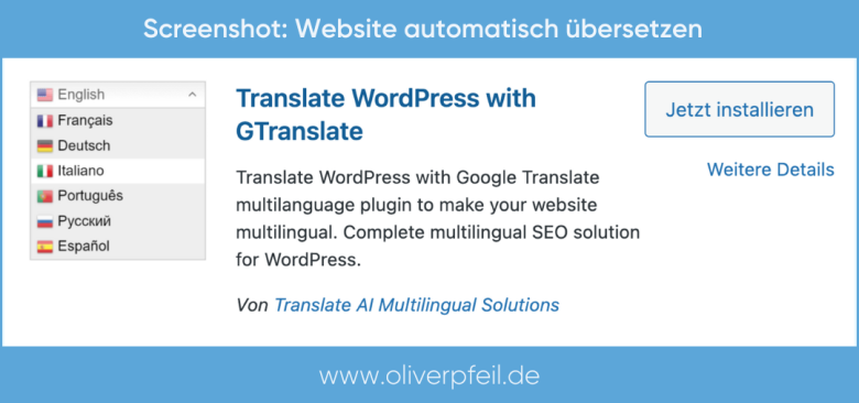 WordPress Website automatisch übersetzen